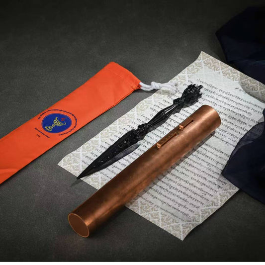 Tibetan Buddhist ritual implements culture Handcrafted Brass Phurba Vajra for Parinirvana, Symbol of Wisdom and Eternal Peace.jpg