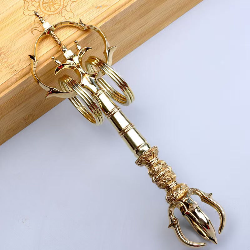 Brass Seated Vajra, handcrafted and polished for spiritual purification and protection. Perfect for Buddhist altars, meditation rooms, and spiritual spaces