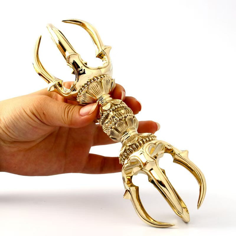 "Handcrafted Brass Single, Three & Five-Prong Vajra, polished to perfection. Symbolizing spiritual protection, wisdom, and power in Tibetan Buddhism. Ideal for rituals, meditation, and sacred spaces."