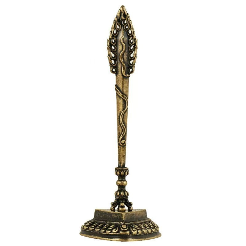 Nepalese handcrafted Manjushri wisdom sword with Vajra, symbolizing wisdom and spiritual protection. Ideal for Tibetan Buddhist rituals, spiritual collections, and home decoration.