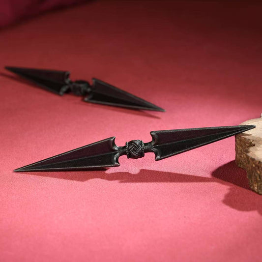 Brass Double-Headed Phurba Vajra, handcrafted for protection and purification in Tibetan Buddhist rituals. A powerful spiritual tool for altars and sacred spaces.