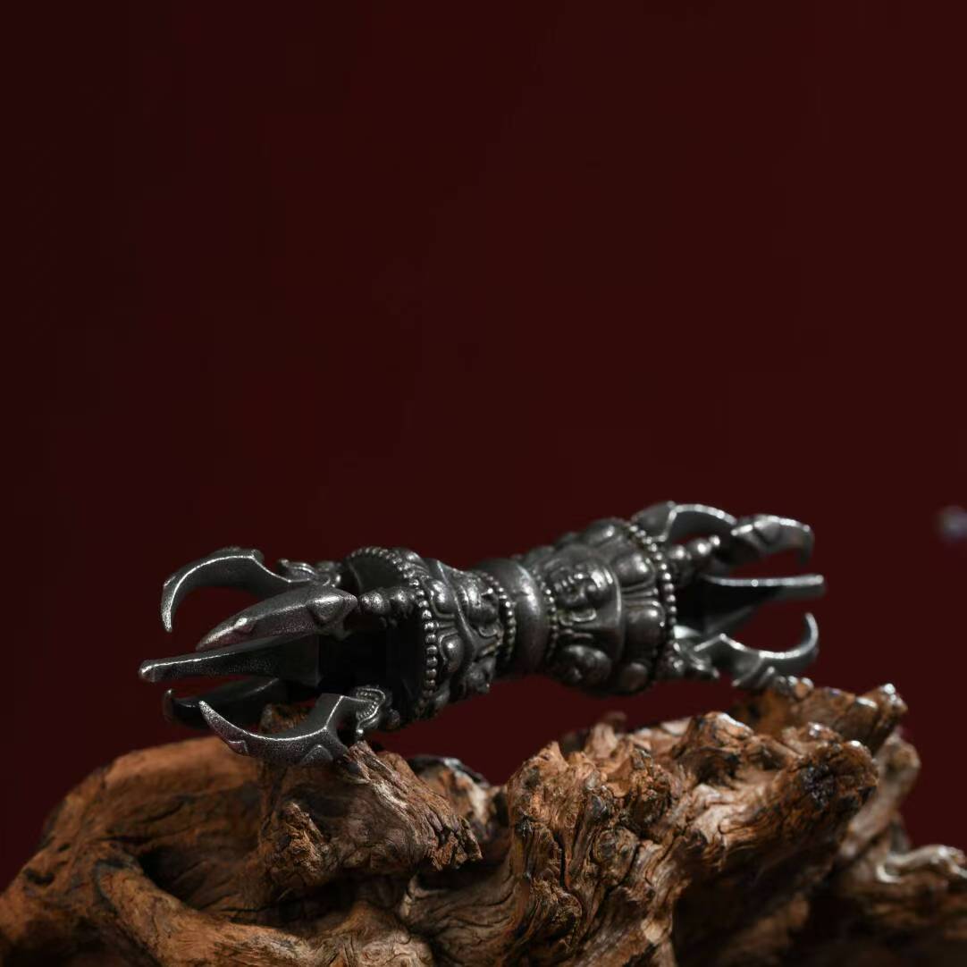 Handcrafted Brass Phurba, a memorial tool symbolizing Nirvana and enlightenment in Tibetan Buddhism. Crafted with devotion, perfect for spiritual rituals, meditation, and sacred spaces.