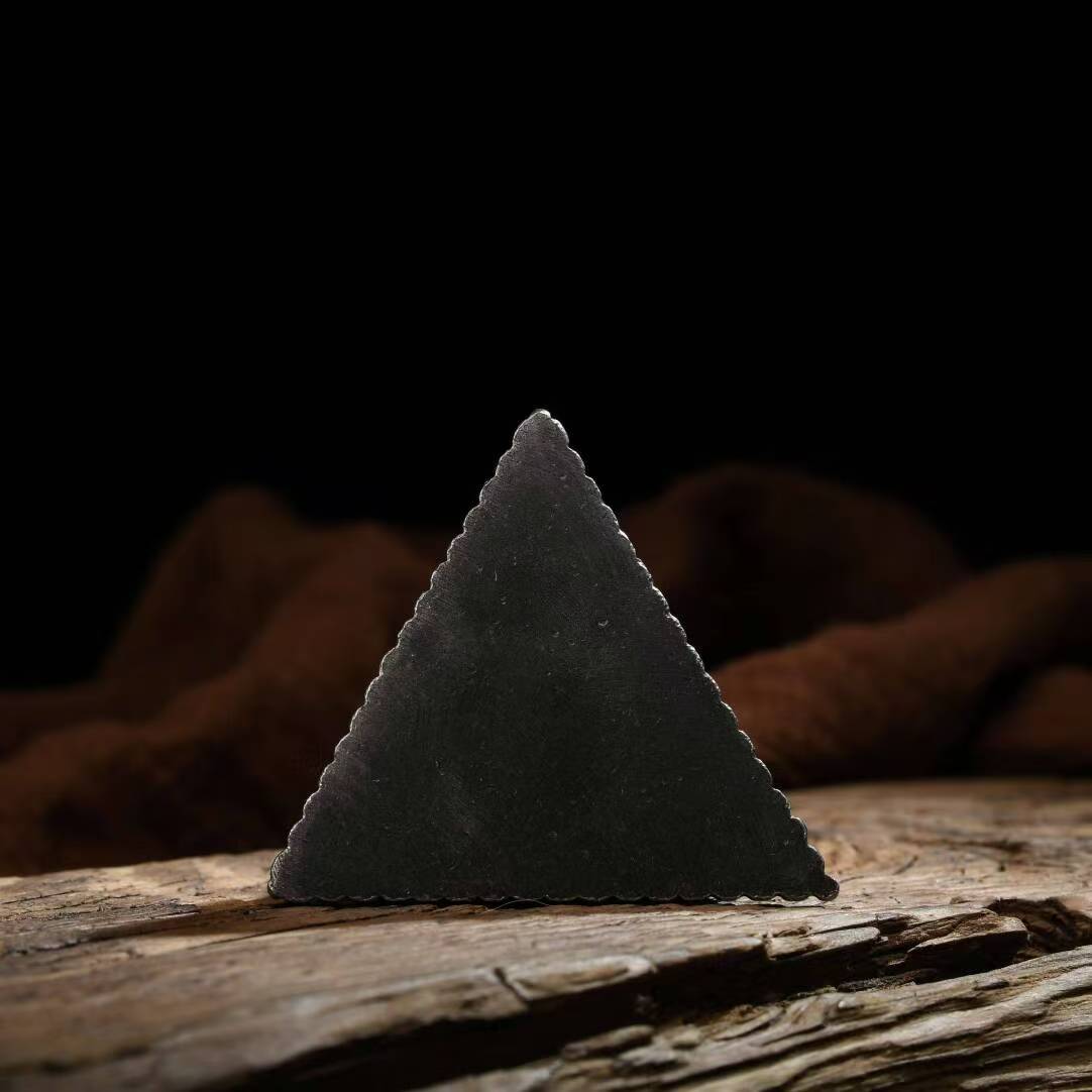 Brass Tian Tie Vajra Phurba with base, hand-carved for use in Tibetan Buddhist spiritual practices. A key tool in rituals to invoke divine protection and wisdom