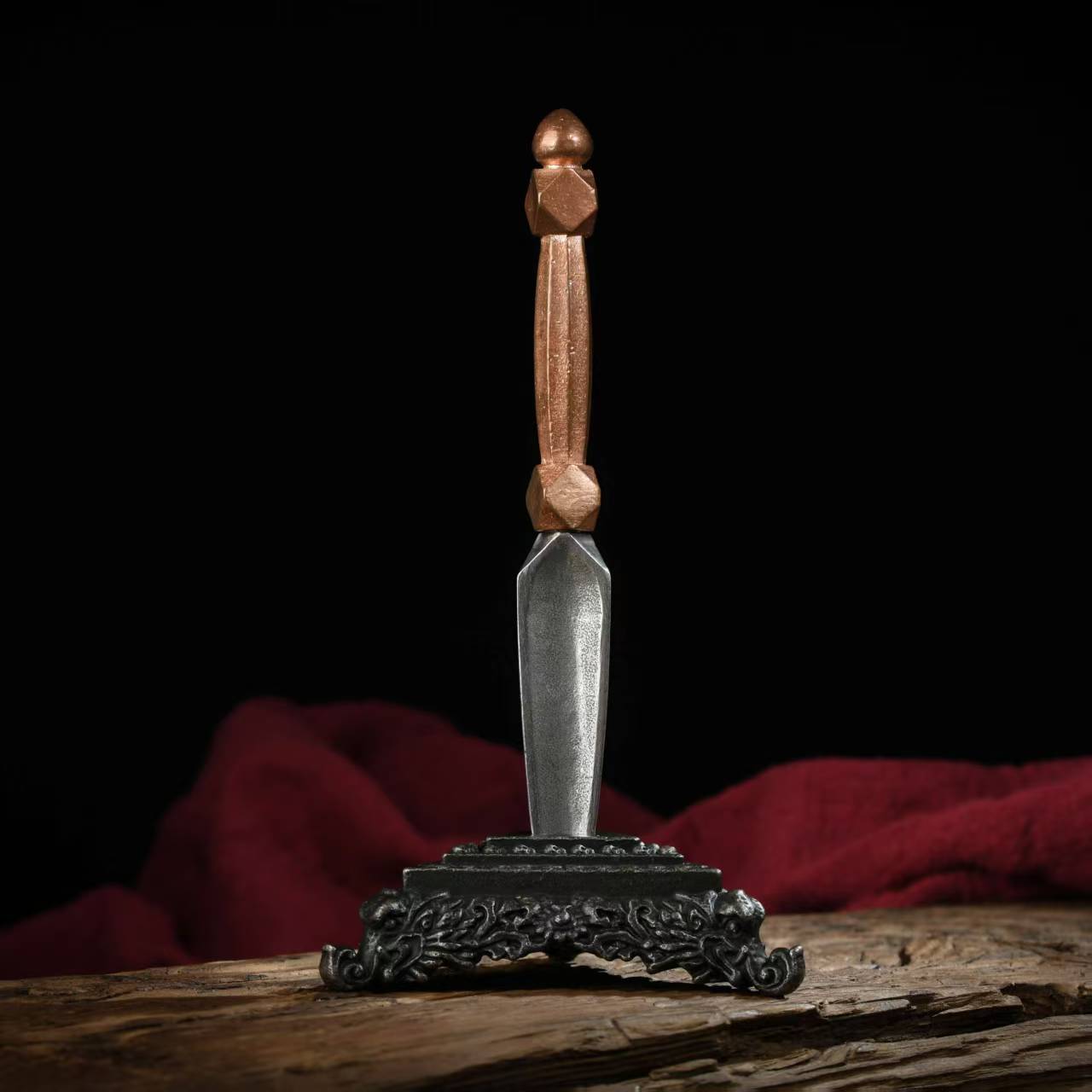 Handcrafted Brass Vajra, a powerful Tibetan Buddhist tool used for energy protection and spiritual purification. Ideal for meditation, rituals, and altar displays.