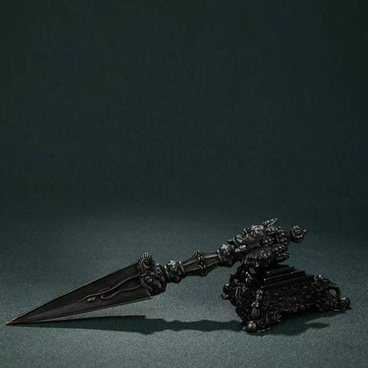 Brass Three-Pronged Phurba, Ritual Tool for Spiritual Healing and Protection in Tibetan Buddhism - Handcrafted Vajra