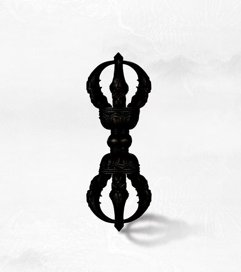 Brass Five-Pronged Vajra, handcrafted to perfection, embodying Tibetan Buddhist ritual culture. A powerful tool for meditation and spiritual enhancement.