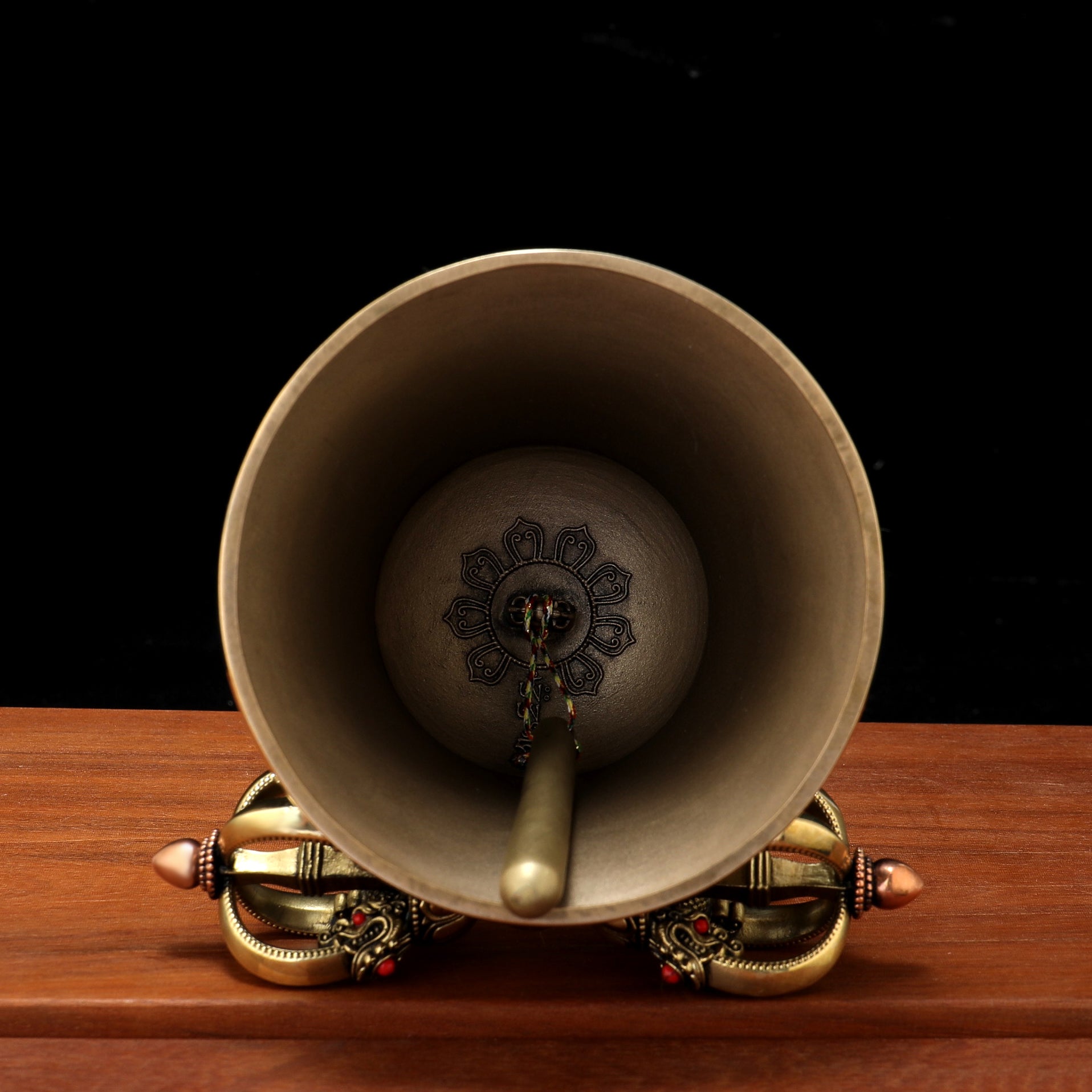 Handcrafted Brass and Copper Medium Vajra Bell, a unique piece that blends Tibetan Buddhist tradition with modern craftsmanship for ritual use.