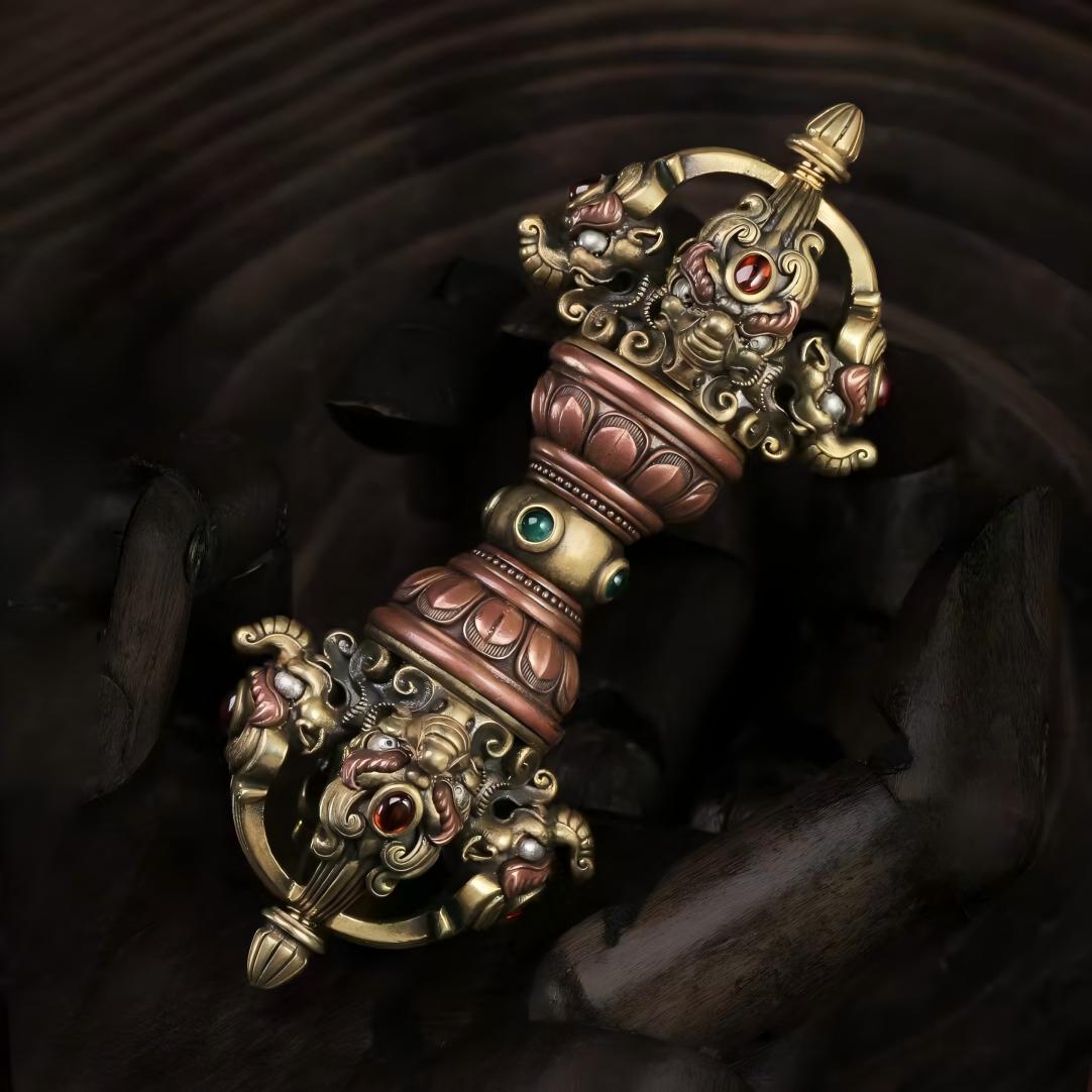 A beautifully handcrafted pure silver Vajra, representing the indestructible wisdom of Tibetan Buddhism. Ideal for spiritual practices, rituals, and as a meaningful decorative piece.