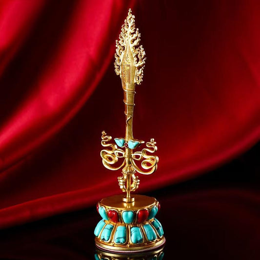 tibetan-buddhist Handcrafted Brass Manjushri Sword | Ritual Implements Art