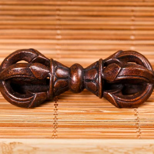 Nepali handcrafted brass five-pronged Vajra Bell, inspired by Tibetan Buddhist ritual implements culture and authentic Buddhist ritual implements art.