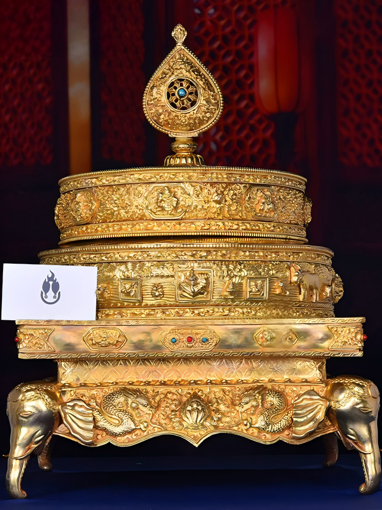 Handcrafted Nepal Copper Mandala Altar Plate, 64cm height, 31cm inner plate, 33cm tray, 16.5cm base, Tibetan Buddhist sacrificial implements culture, Buddhist sacrificial items art