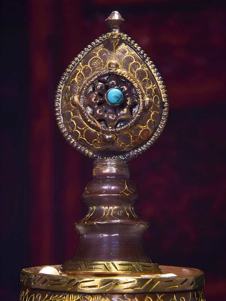 Handcrafted Nepal Copper Mandala Plate, 28cm height, 14cm inner plate, Tibetan Buddhist sacrificial implements culture, for altar offerings, representing Buddhist sacrificial items art