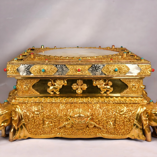 Handcrafted large pure silver Mandala Plate, 78cm width, Tibetan Buddhist sacrificial implements culture, used for altar offerings, representing Buddhist sacrificial items art