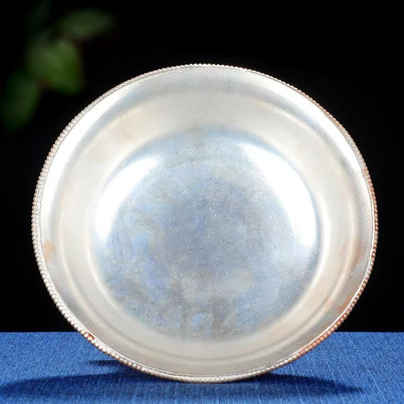 Traditional handcrafted purple copper Guardian Cup, Tibetan Buddhist offering bowl for home altar and sacred rituals