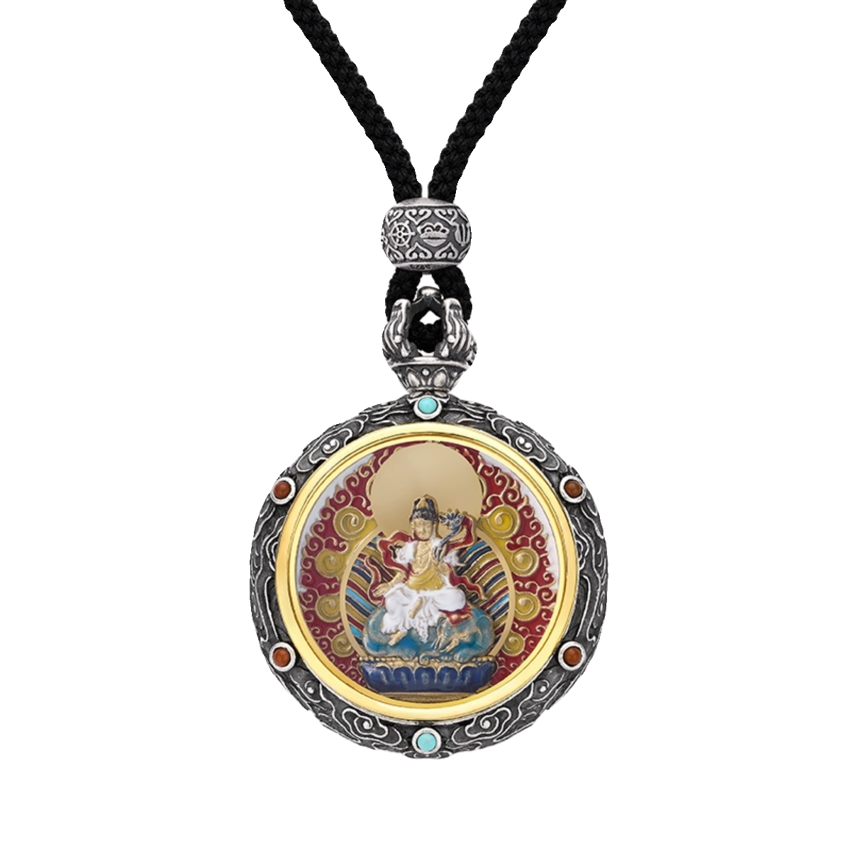Double-sided Red Sand Pendant Avalokiteshvara