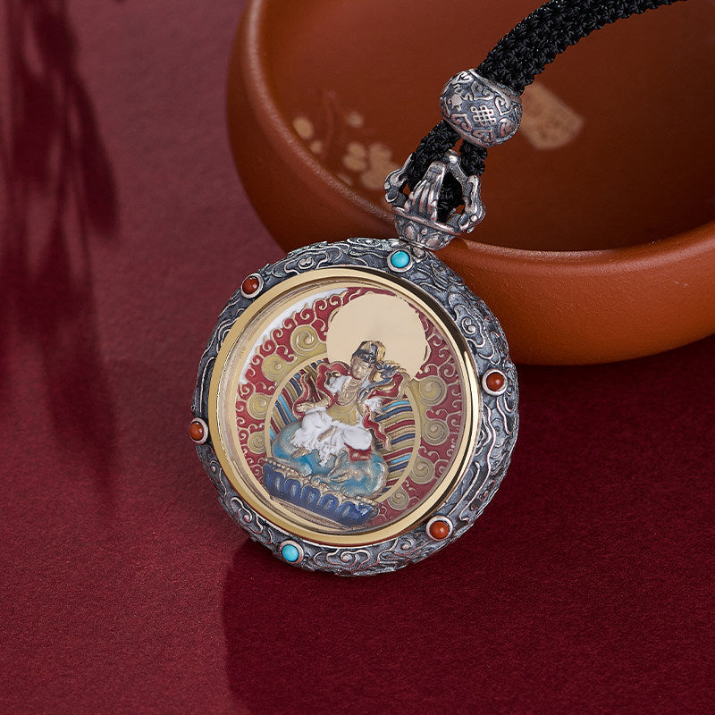 Double-sided Red Sand Pendant Samantabhadra