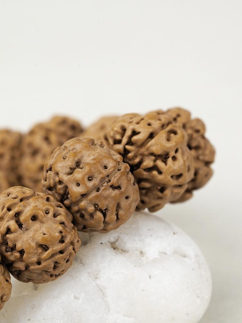 Handcrafted Bodhi Bracelet with Silver Wisdom Eye Beads – Tibetan Buddhist Jewelry Art for Enlightenment.