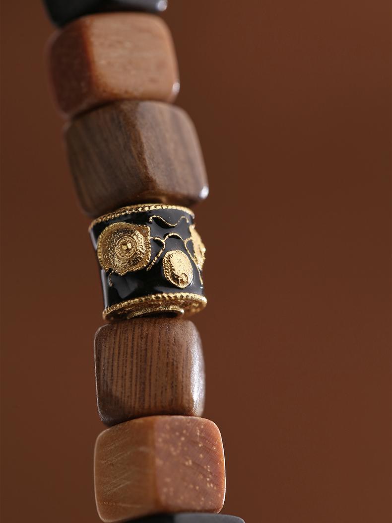 Handmade Tibetan sandalwood wrap bracelet crafted for mindfulness and spiritual protection. A unique Jewelry Art design blending culture, tradition, and balance.