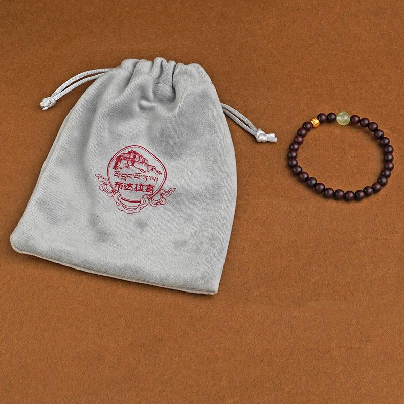 Elegant Small Leaf Red Sandalwood and Amethyst bracelet, a perfect blend of Tibetan Buddhist jewelry art and spiritual significance. Ideal for those seeking balance, peace, and prosperity