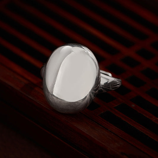 Minimalist Oval Silver Copper Finger Ring