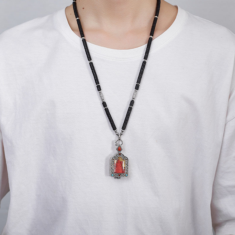 Protective Red Sandalwood Buddha Pendant