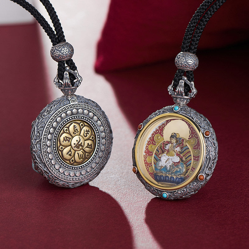 Protective Double-sided Red Sand Buddha Pendant