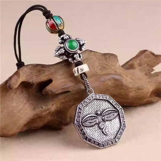  Vintage creative Sun God Moon Goddess car keychain accessory, exquisite handmade jewelry art.