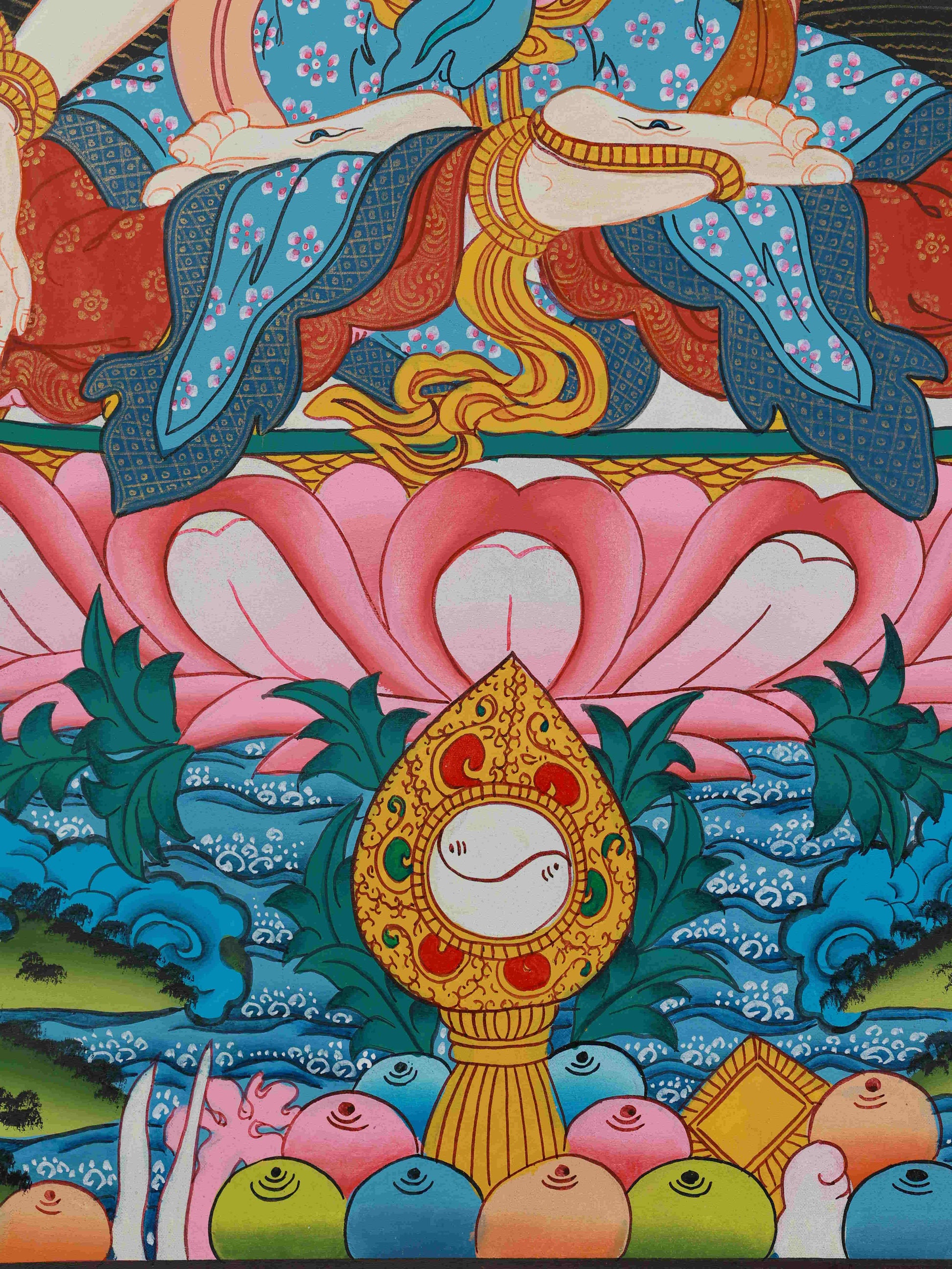 Tibetan Buddhist White Tara Thangka Painting - Handmade with Natural Mineral Pigments