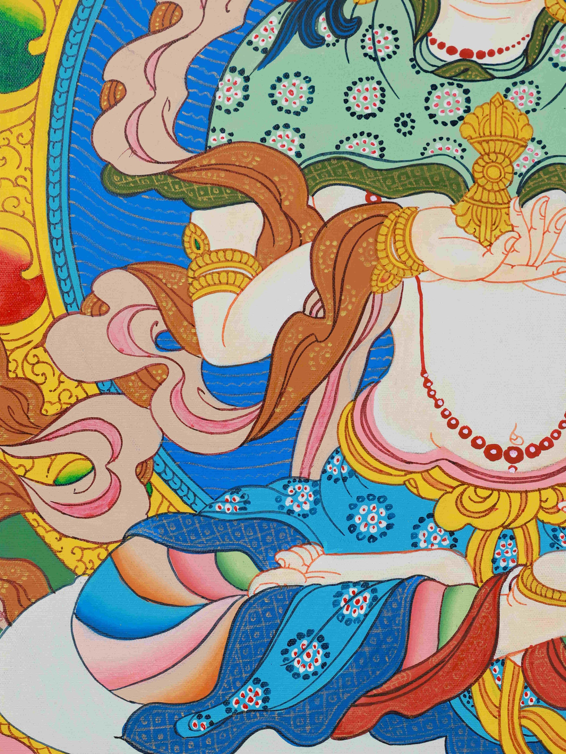  Tibetan Buddhist Thangka - Purification Vajrasattva with Mineral Colors