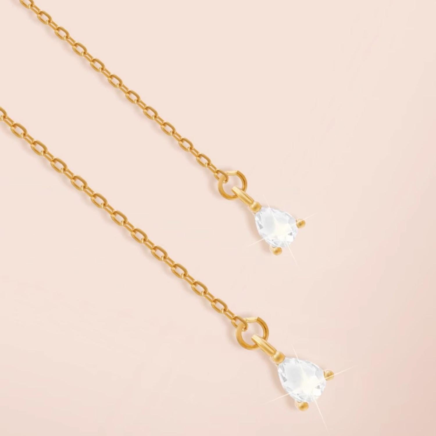 "Tibetan Buddhist 18K gold earrings with zircon, representing the turning of fortune and spiritual luck."