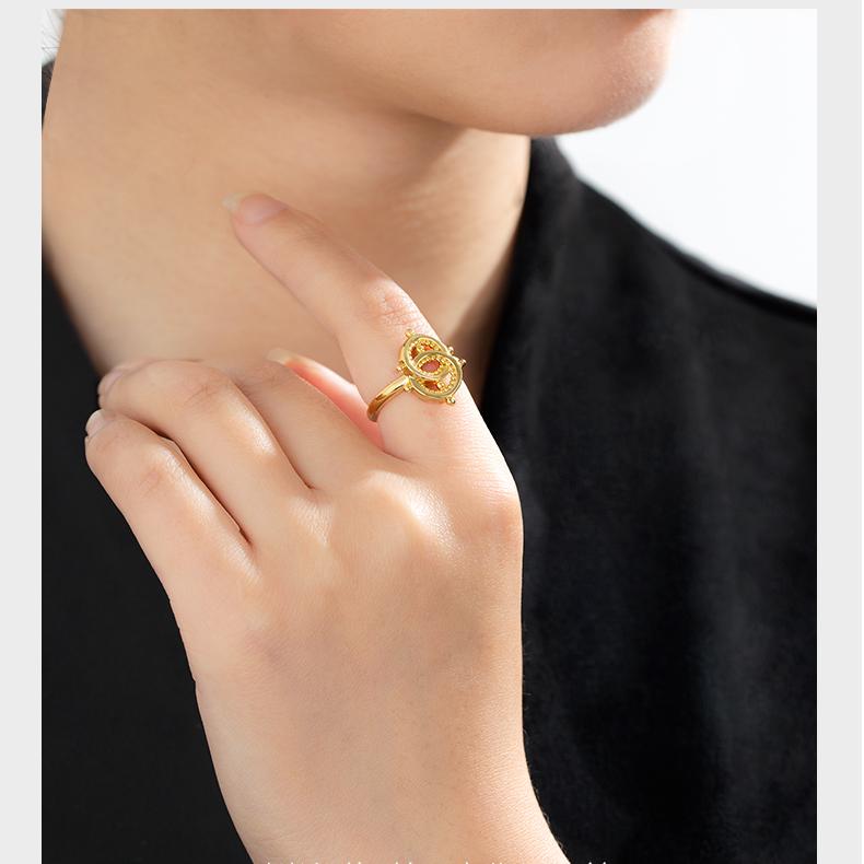 "Tibetan Buddhist-inspired 925 silver and 18K gold ring, representing harmony and unity through nature and friendship."