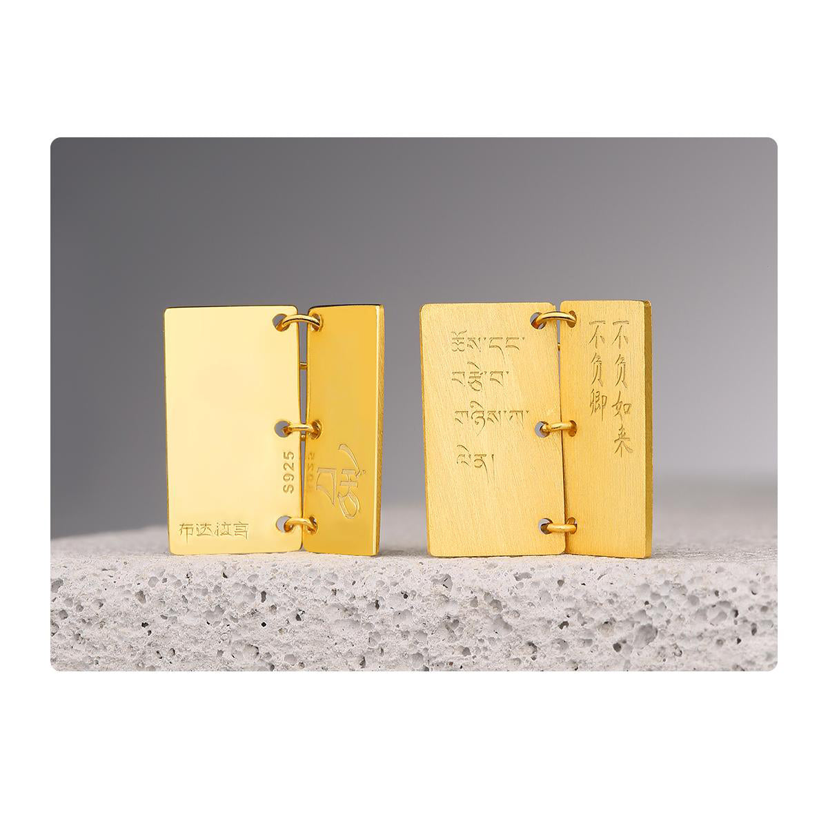 Tibetan Handmade Cangyang Love Letter Pendant Necklace – Shiny 925 Silver Jewelry Symbolizing Love and Wisdom