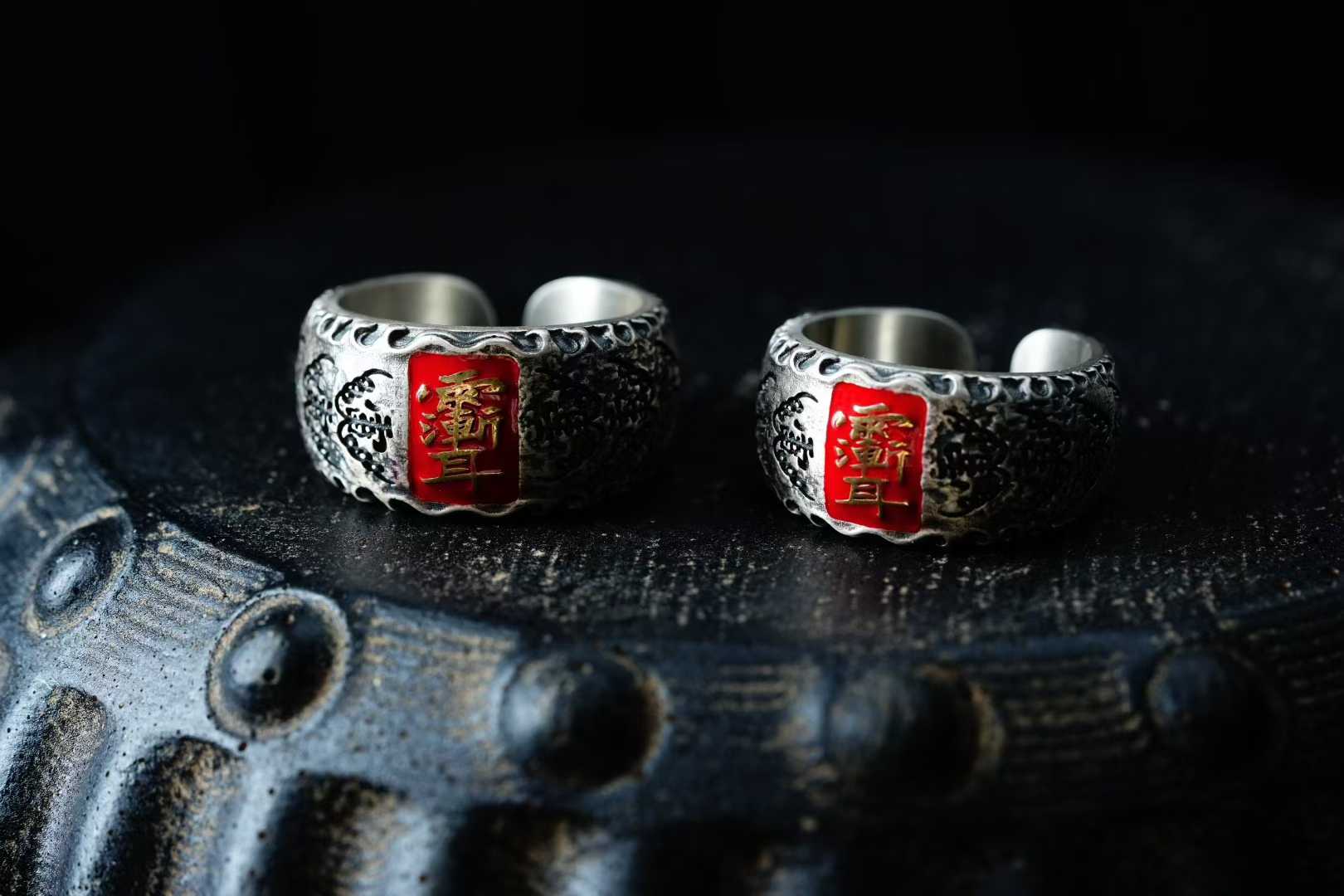 Handmade 925 silver Five Thunder Protection ring, a sacred symbol of strength and protection.