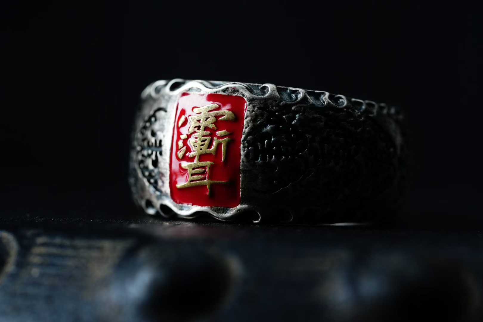 Sacred Tibetan Buddhist Five Thunder Protection ring, 925 silver with fine craftsmanship.