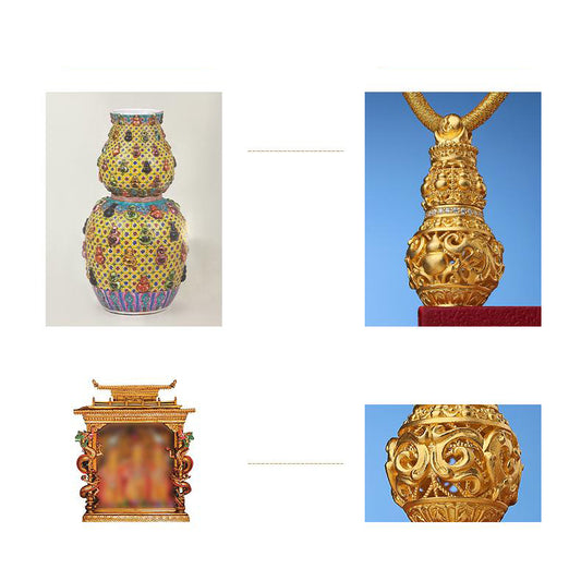 Handmade 925 Silver Gourd Dragon Blessing Necklace, Tibetan Buddhist Style