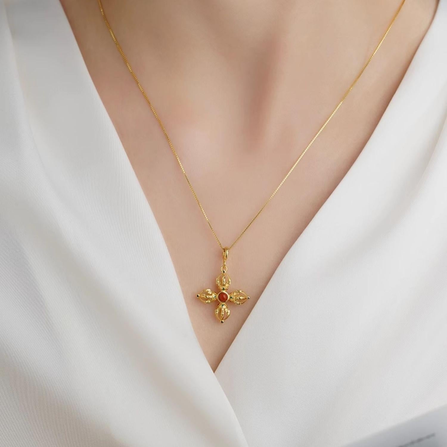 Tibetan Handmade 925 Silver Pure Lotus Pendant Necklace – Symbol of Spiritual Awakening and Abundance