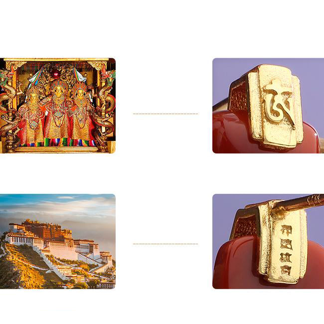 "South Red Coral earrings in 925 silver, inspired by Tibetan Buddhist teachings, symbolizing inner peace and self-mastery."