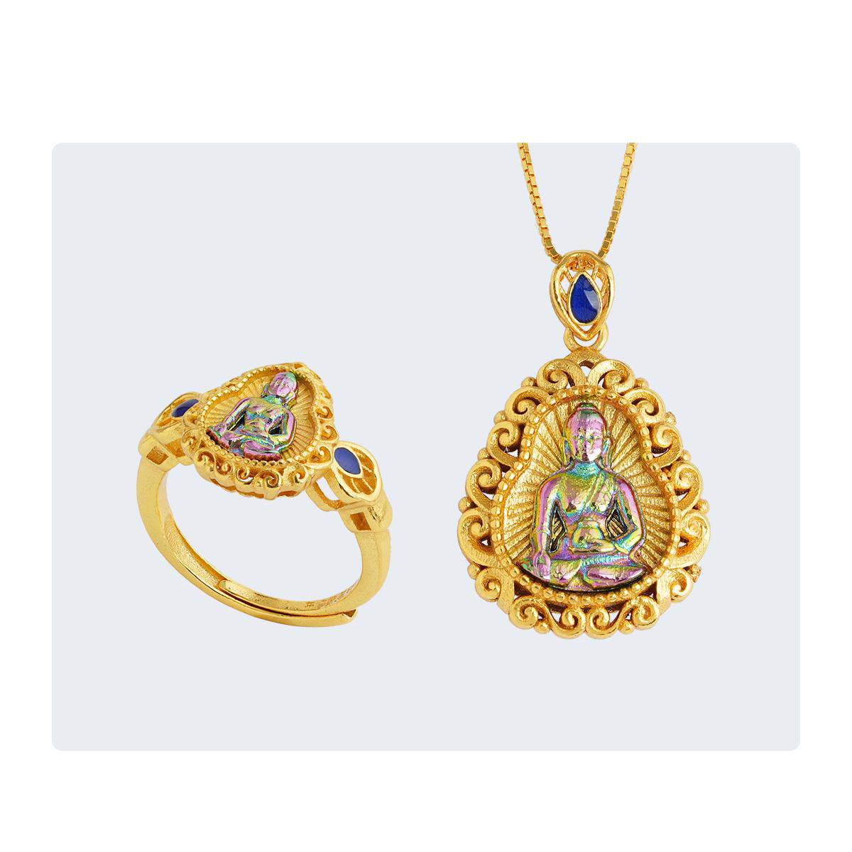 Wan Shou Yong Kang silver pendant inspired by Tibetan Buddhist blessings.