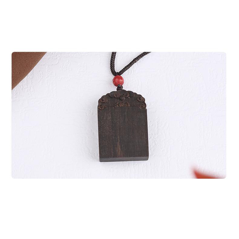Handmade Nha Trang Kyara agarwood necklace inspired by Tibetan spiritual art.