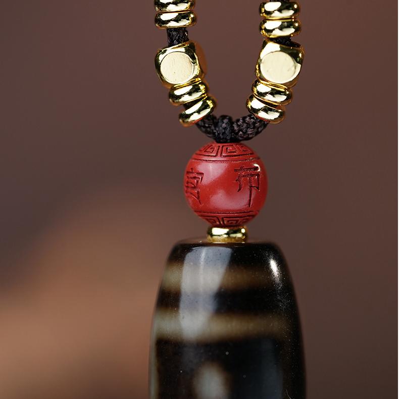 Spiritual Sun, Moon & Stars Agate Pendant Necklace – Tibetan Handmade Jewelry