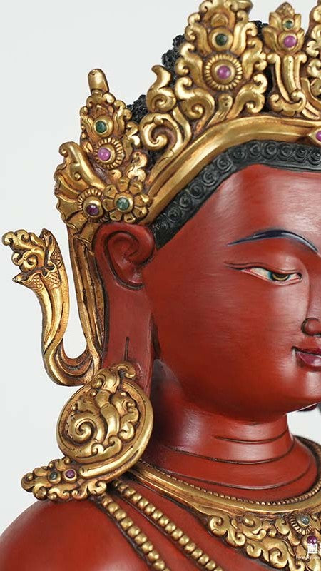 Amitabha Buddha Statue, symbolizing infinite light, gilded with exquisite craftsmanship. A symbol of compassion and spiritual awakening for your home or temple.