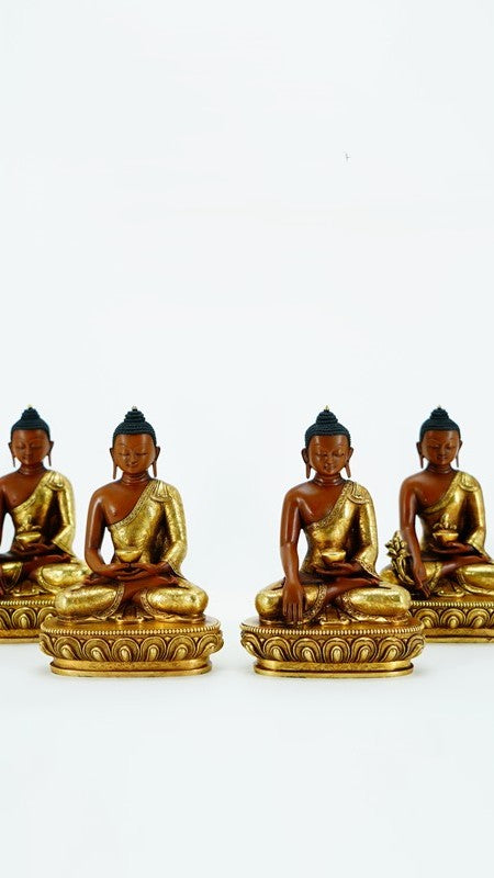 Hand-painted Amitabha Buddha Statue featuring traditional Tibetan Buddhist artistry, gilded to perfection. A meaningful piece for meditation and inner peace.