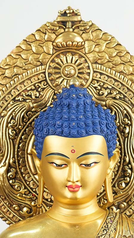 Exquisite handcrafted Amitabha Buddha statue, made with gilding and traditional carving techniques, reflecting the essence and cultural significance of Tibetan Buddhism, perfect for collectors and devotees.