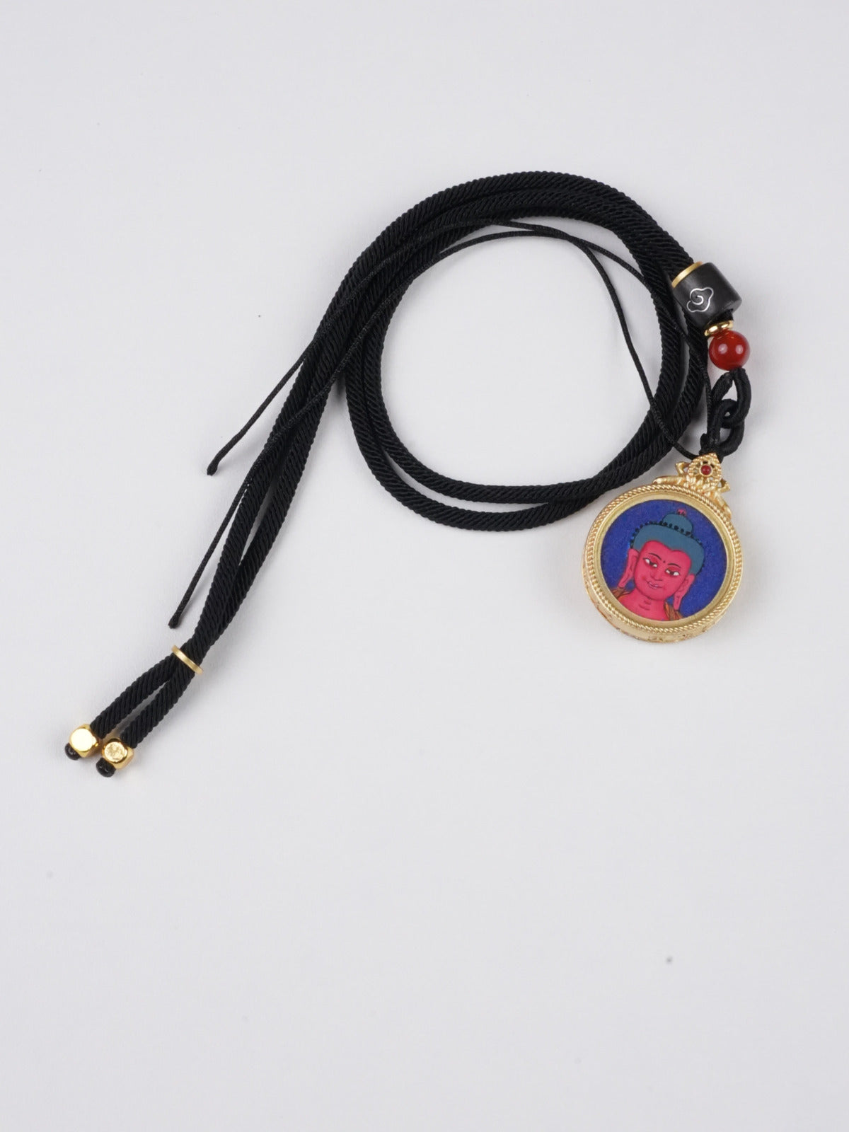 Amitabha thangka pendant with mineral pigments - authentic craftsmanship for peace and liberation