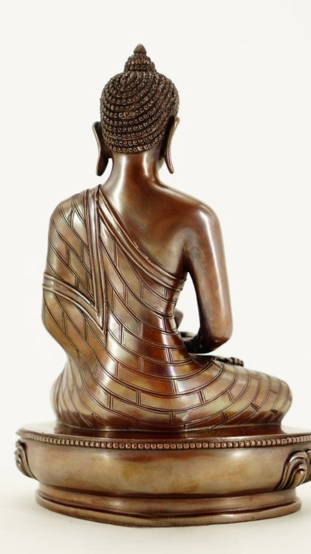 "Tibetan Buddhist Amitabha Buddha statue, crafted from copper and adorned with mineral pigments, showcasing divine beauty and spiritual energy." 