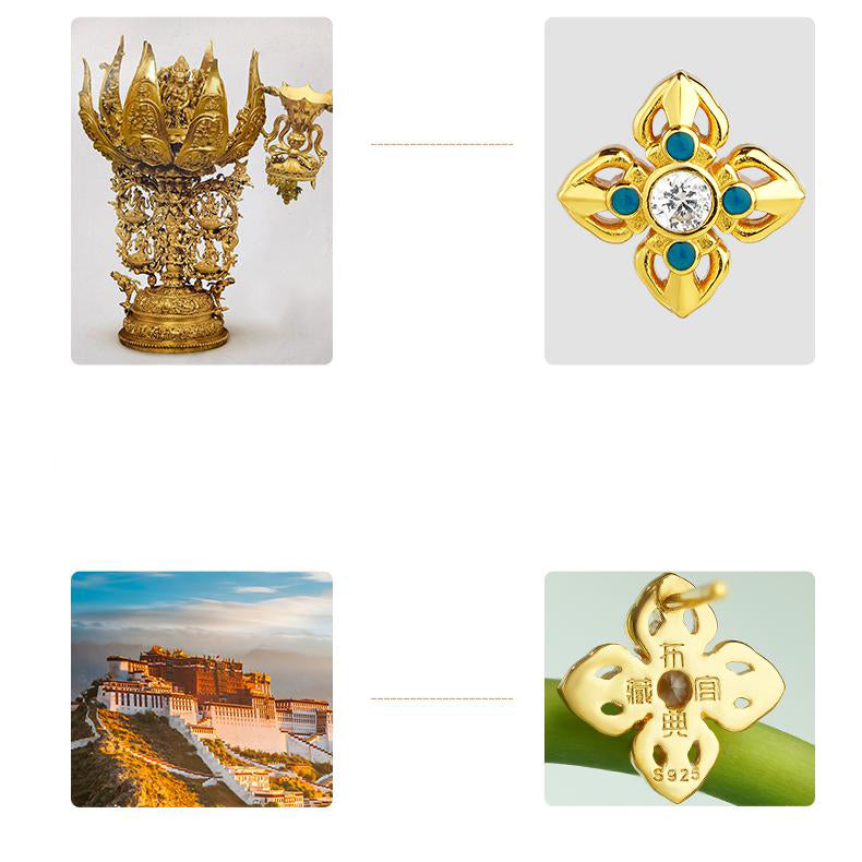 Tibetan 925 silver earrings with cubic zirconia, representing unity, balance, and spiritual energy.