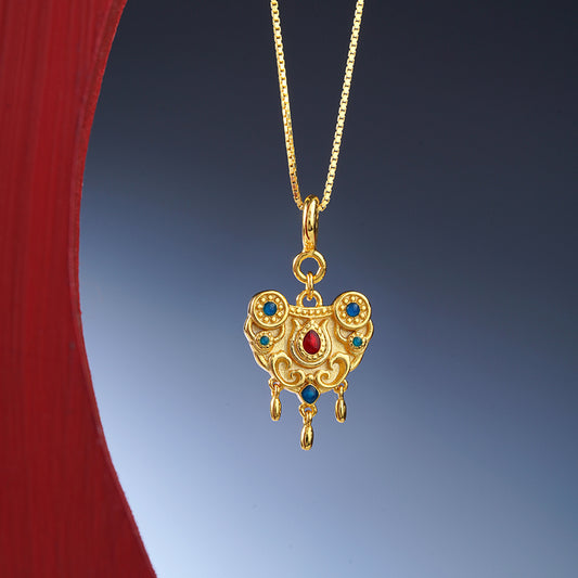 Handmade Tibetan Buddhist Yingluo 925 Silver Pendant Necklace – Spiritual Jewelry for Protection and Wisdom