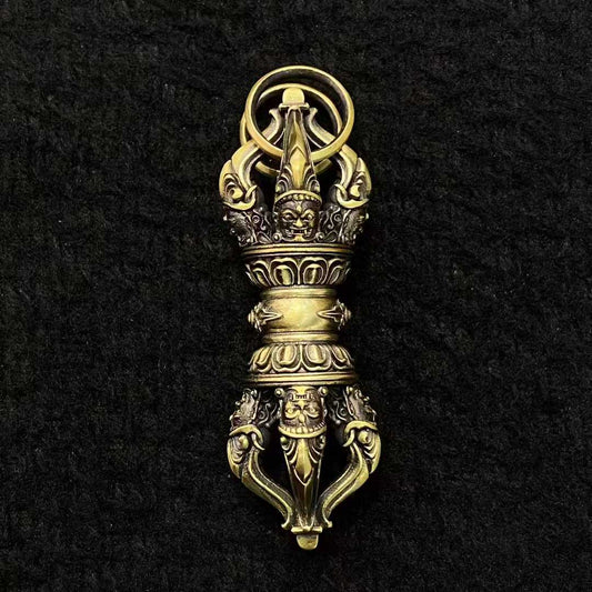 Handmade S925 bronze Vajra pendant inspired by Tibetan Buddhist jewelry art