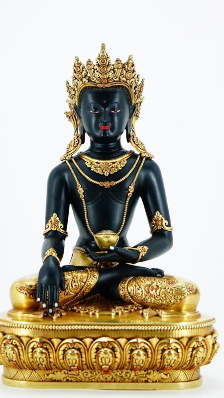 Buddha Statue Art: Gilded Shakyamuni, Handmade Tibetan Buddhist Collectible Figure