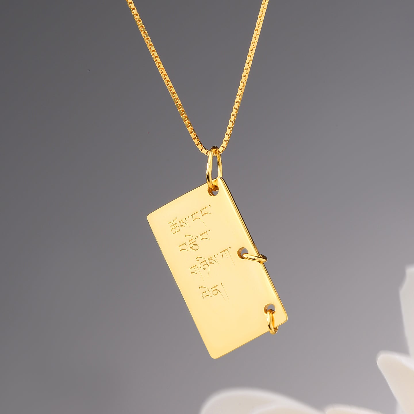 Tibetan Buddhist Cangyang Love Letter Pendant Necklace – Spiritual Amulet with Brushed Silver for Peace